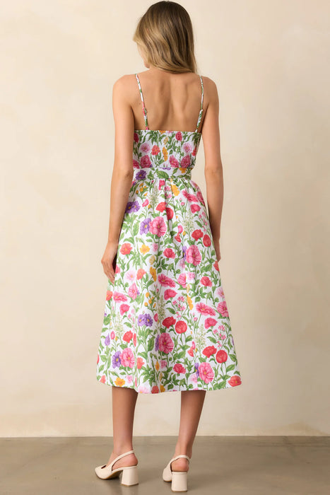 Floral Belted Midi Dress