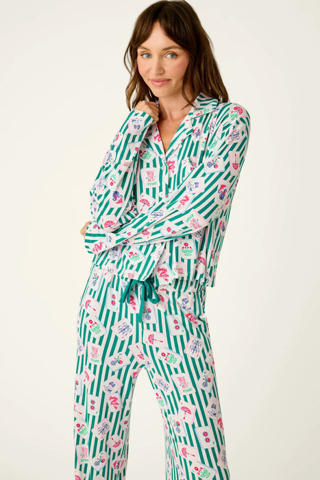 Mahjong Queen Dreams Mahjong Print Long PJ Set