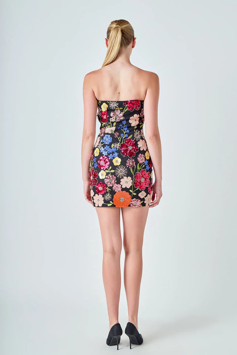 Sequin Floral Mini Dress