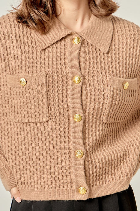 Textured Knit Sweater Jacket