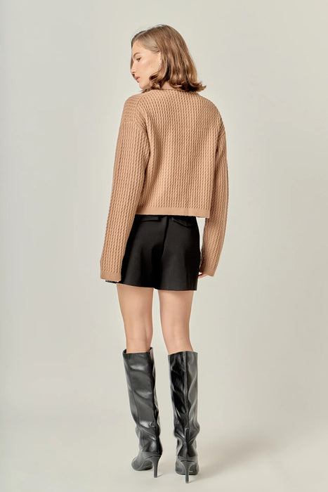 Textured Knit Sweater Jacket