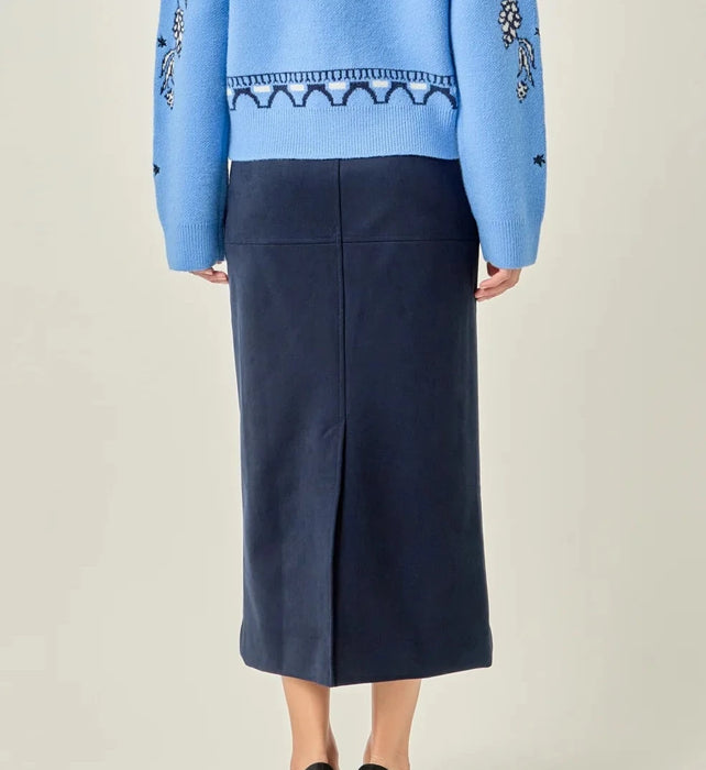 Suede Midi Skirt