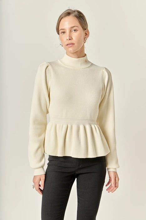 Peplum Waist Knit Top