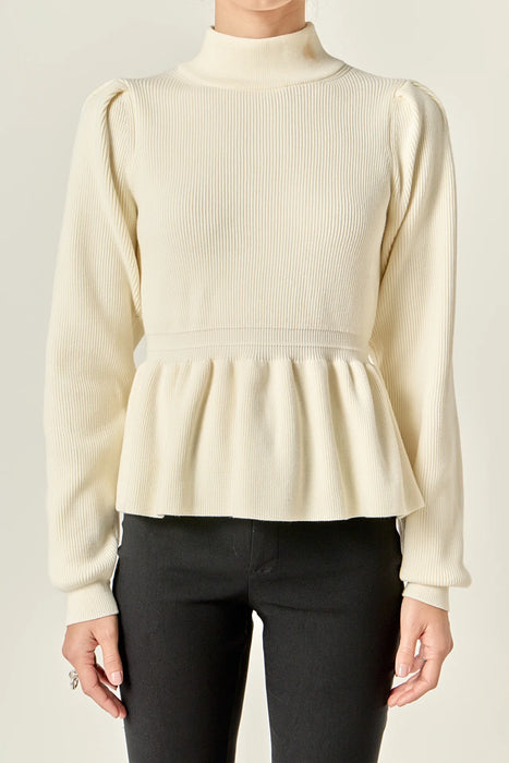 Peplum Waist Knit Top