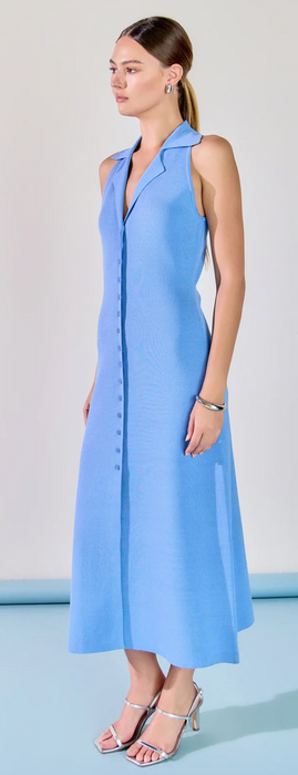 Knit Collared Midi Dress