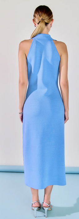 Knit Collared Midi Dress