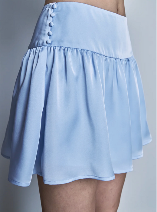 Low Rise Satin Mini Skirt