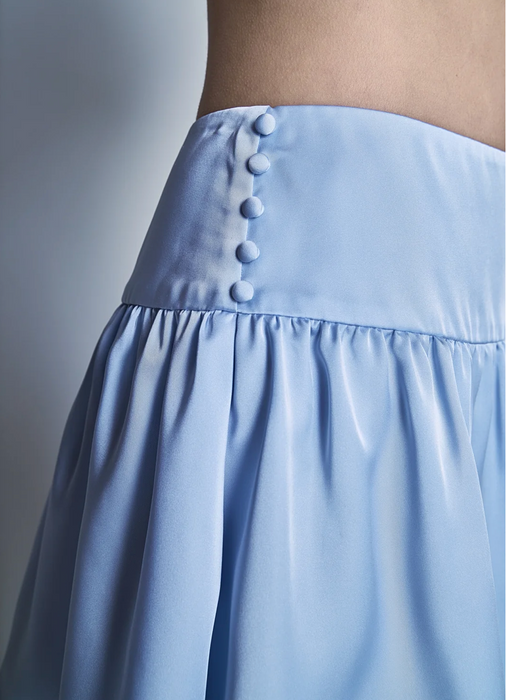 Low Rise Satin Mini Skirt