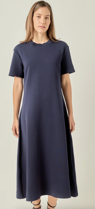 Short Sleeve Midi Dress