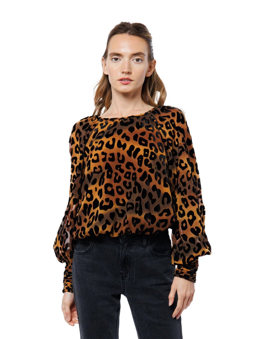 Animal Burnout Bubble Hem Top