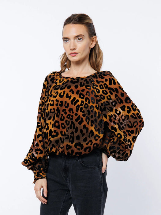 Animal Burnout Bubble Hem Top