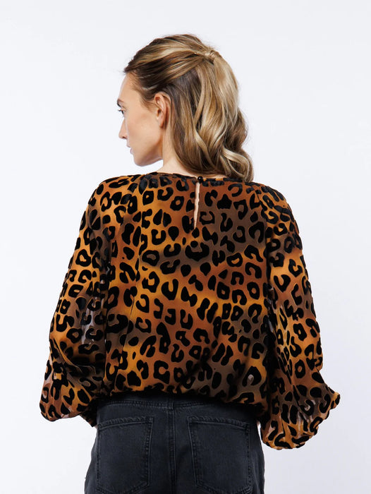 Animal Burnout Bubble Hem Top