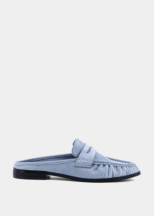 Tuscany Denim Suede Loafer Mule