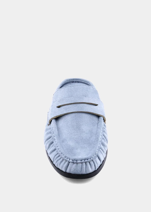 Tuscany Denim Suede Loafer Mule