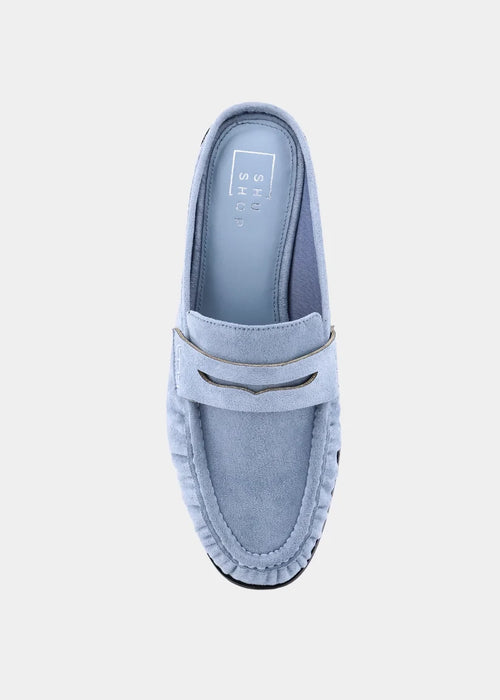 Tuscany Denim Suede Loafer Mule