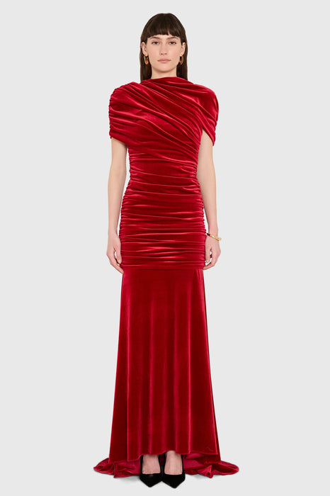 Evianna Gown in Carnelian Velvet