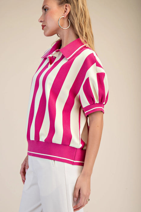 Stripe Polo Top