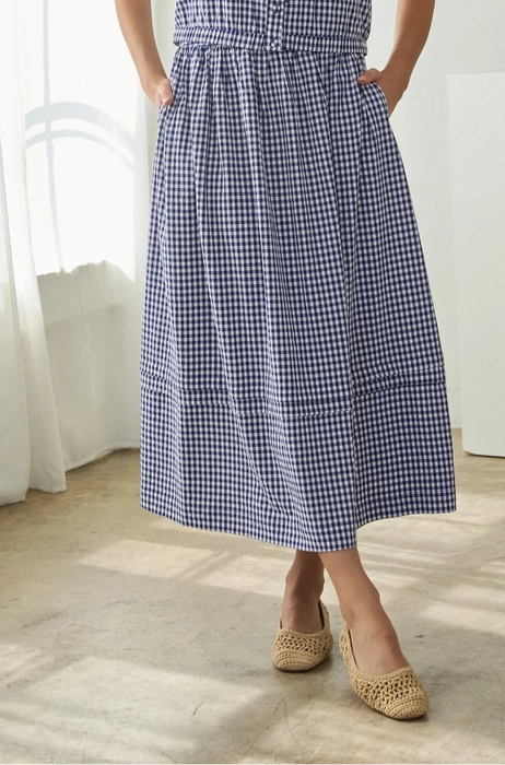 Gingham Midi Skirt