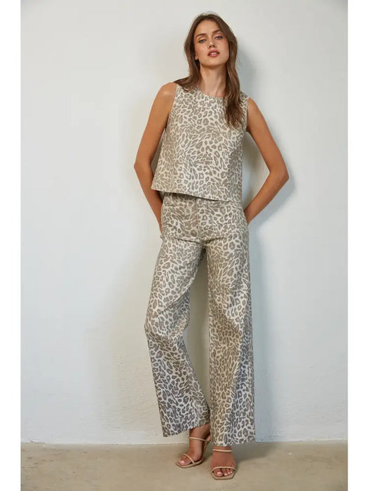 Metallic Leopard Print Tank