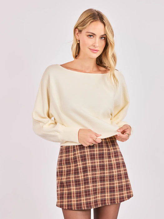 On A Stroll Boatneck Knit Top