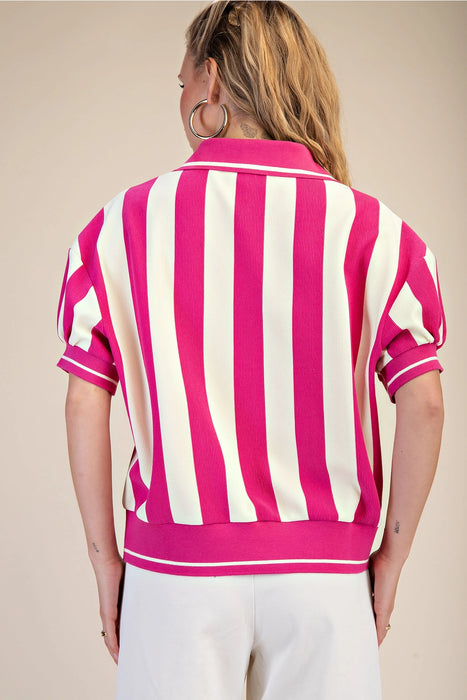 Stripe Polo Top