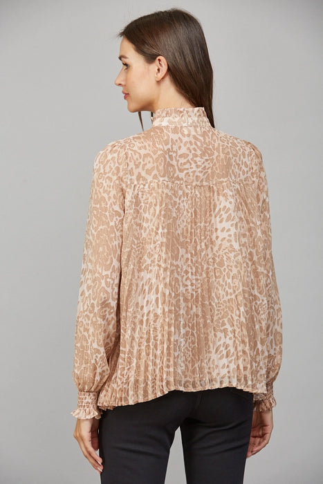 Animal Print Chiffon Lurex Blouse