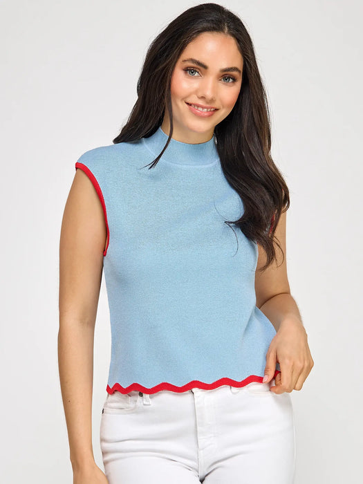 Scalloped Sweater Tank Top