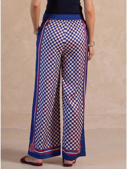 Silk Printed Wide Leg Pants