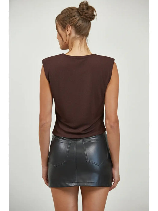 Metallic Wrap Knit Top