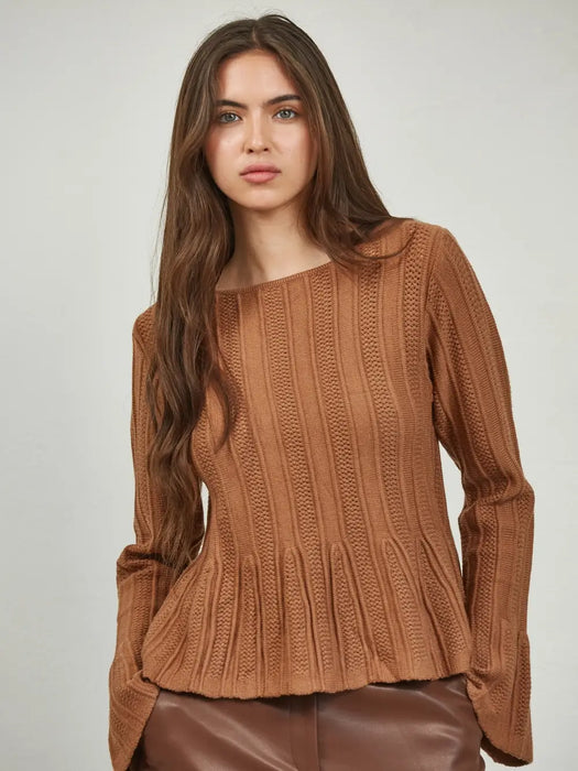 Boat Neck Knit Sweater