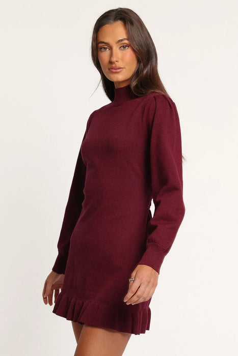 Londyn Ruffle Sweater Mini Dress