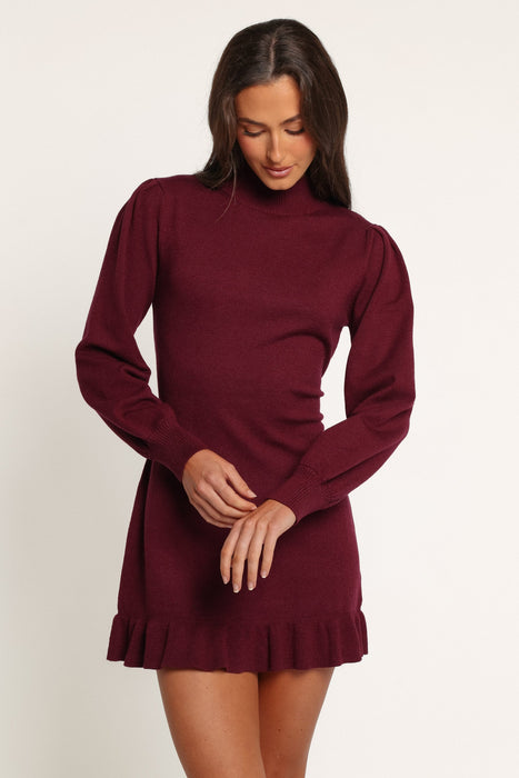 Londyn Ruffle Sweater Mini Dress