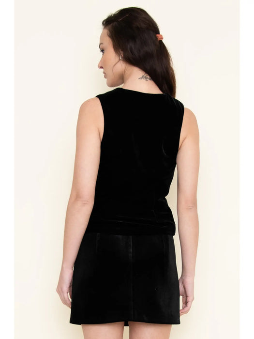 Velvet Top with Gold Hardware