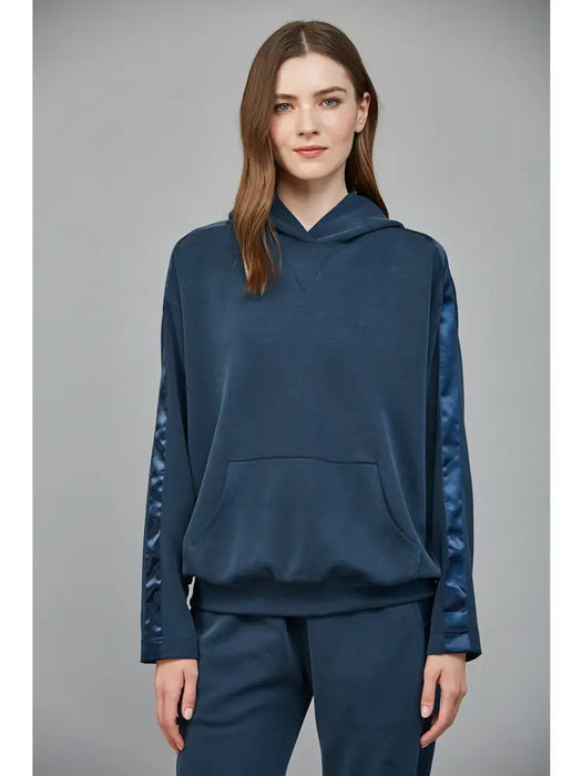 Satin Trim Hoodie