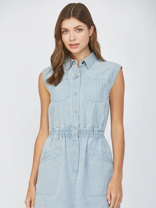Stripe Washed Denim Dress