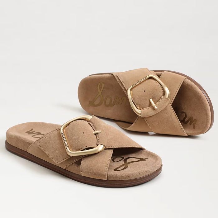 Darla Buckle Slide Suede Sandal