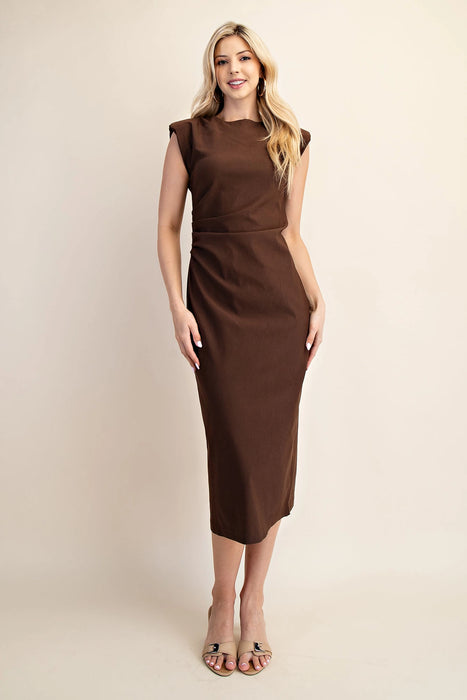 Round Neck Sleeveless Midi Dress