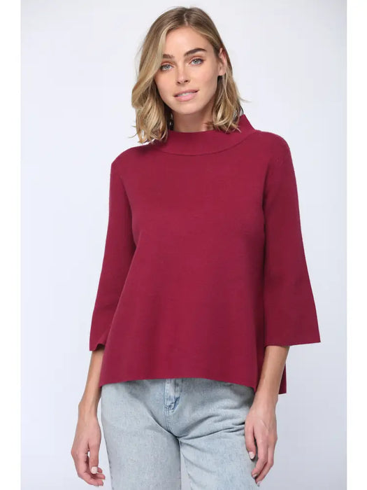 Mock Neck Bell Sleeve Sweater