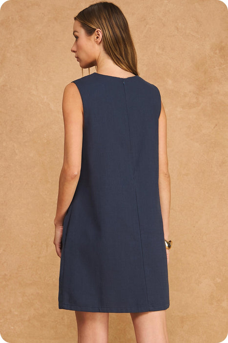 Wavy Contrast Color Block Dress