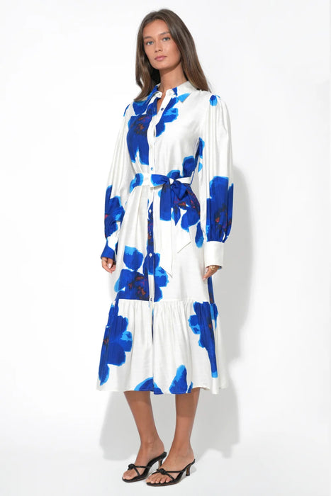 Mila Button Up Floral Midi Dress
