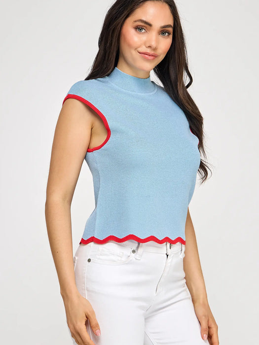 Scalloped Sweater Tank Top