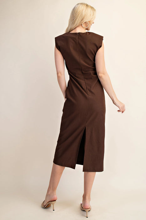 Round Neck Sleeveless Midi Dress