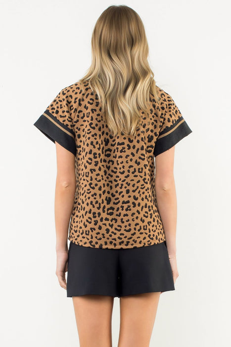 Cheetah Print V-Neck Top