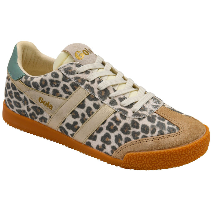 Gola Elan Safari Sneaker in Snow Leopard/Gold/Green Mist