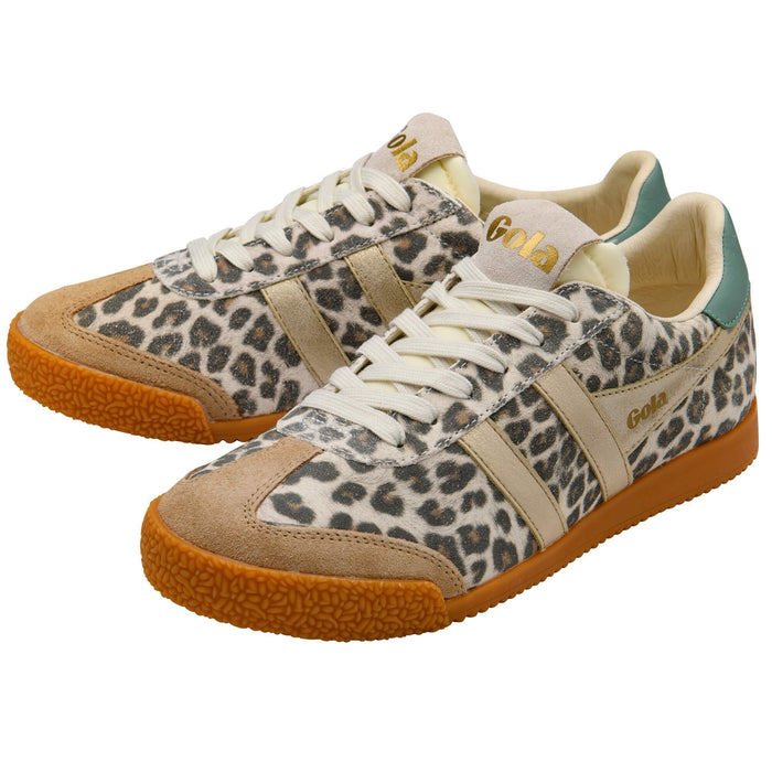 Gola Elan Safari Sneaker in Snow Leopard/Gold/Green Mist