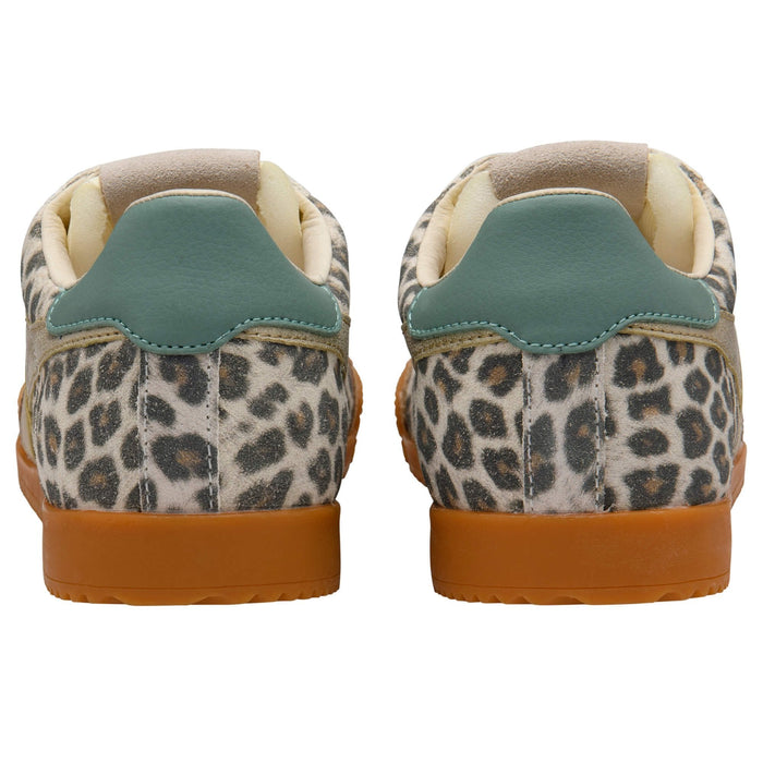 Gola Elan Safari Sneaker in Snow Leopard/Gold/Green Mist