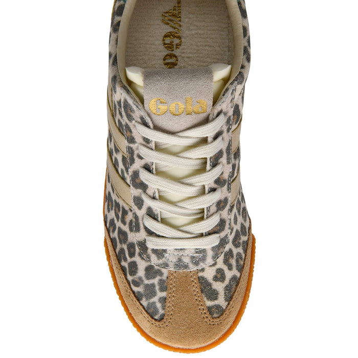 Gola Elan Safari Sneaker in Snow Leopard/Gold/Green Mist