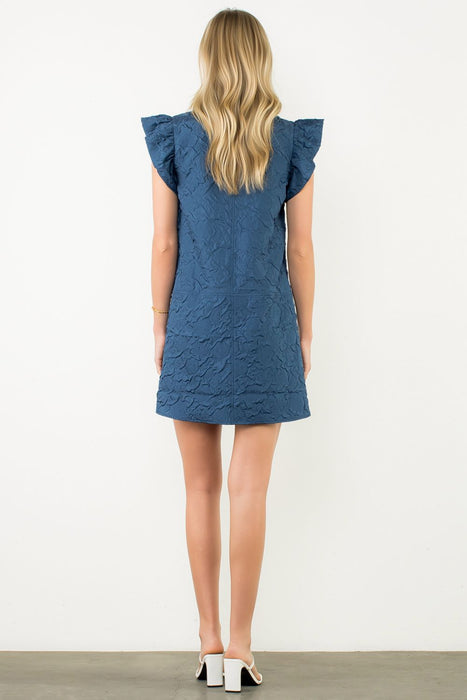 Flutter Sleeve Textured Dress