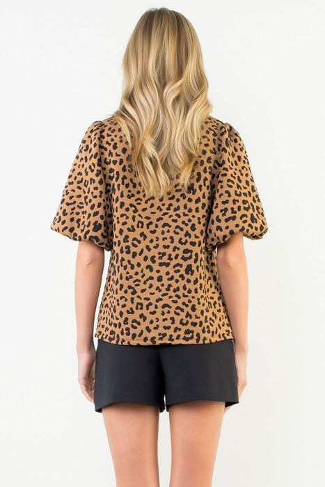 Puff Sleeve Leopard Top