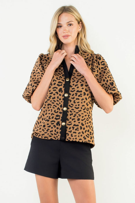 Puff Sleeve Leopard Top